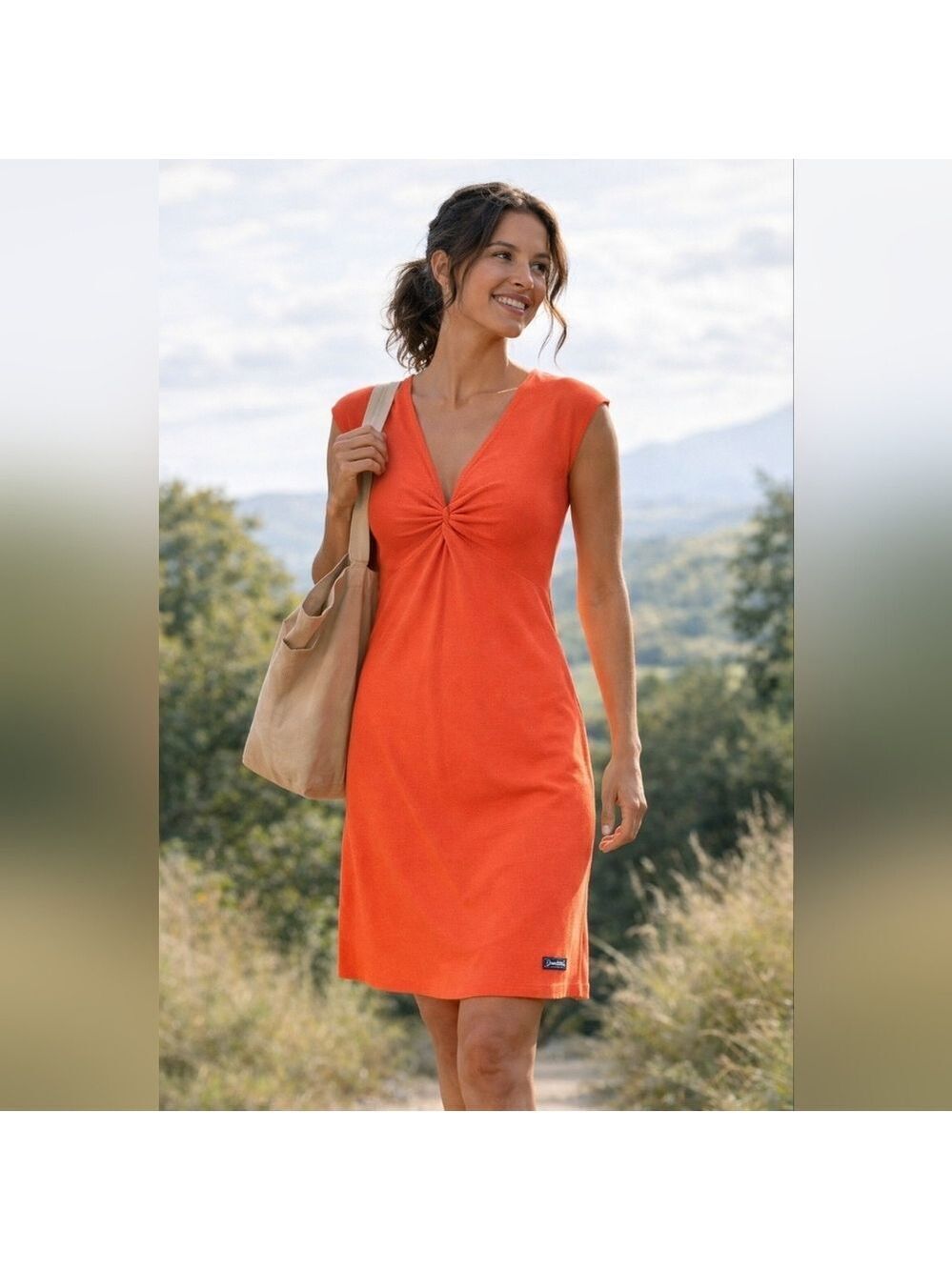 Patagonia Banda Twist-Front Knit Dress – Orange | Size Medium | NWT